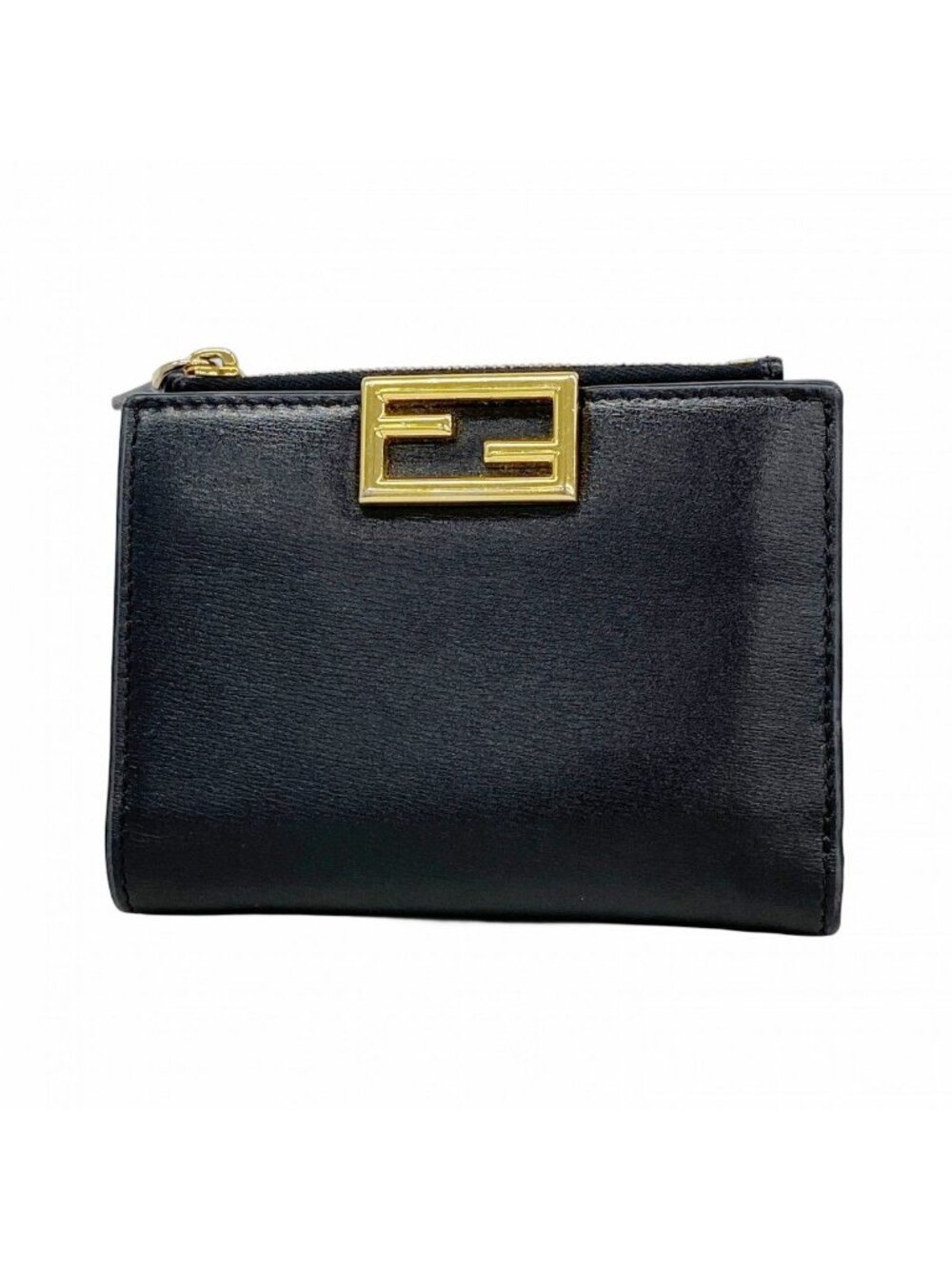 Fendi Wallet Leather Black Gold